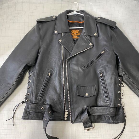 Men’s XL Leather Biker Jacket Milwaukee Leather Classic Brando Premium Black - Picture 8 of 16